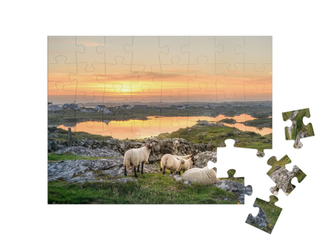 puzzle 48 dílků „Západ slunce v Connemaře, Irsko“