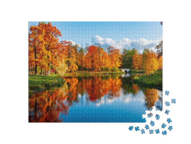 puzzle 1000 dílků „Alexandrův park na podzim, Petrohrad, Rusko“