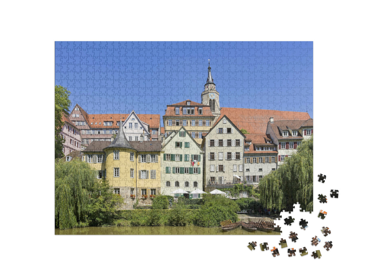 puzzle 1000 dílků „Historické průčelí domu na řece Neckar, Tübingen, Německo“