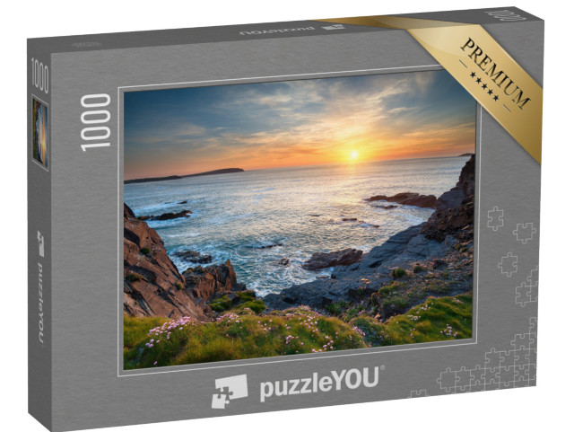 puzzle 1000 dílků „Západ slunce v zátoce Longcarrow Cove nedaleko Padstow v Cornwallu“