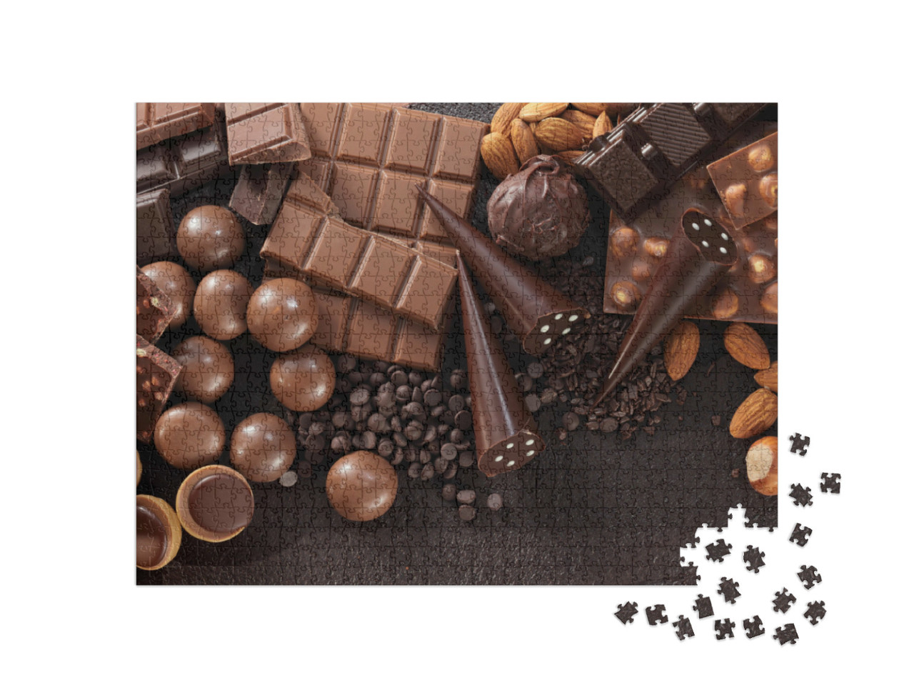 puzzle 1000 dílků „Sortiment jemné čokolády a čokoládových bonbonů“
