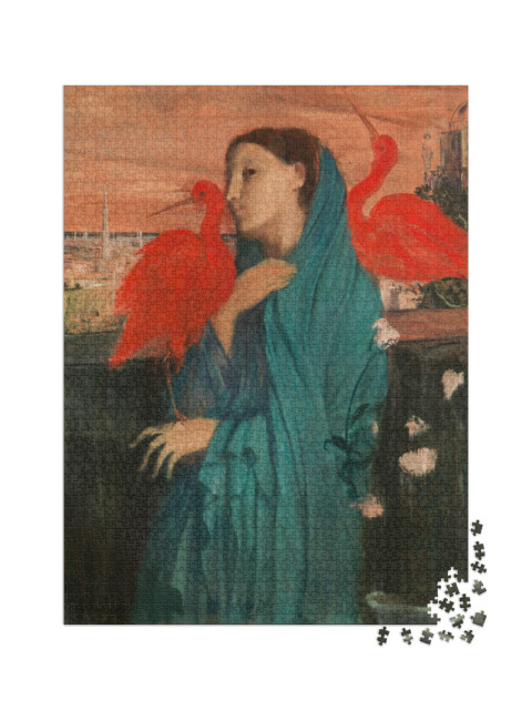 puzzle 2000 dílků „Edgar Degas - Mladá žena s ibisem“