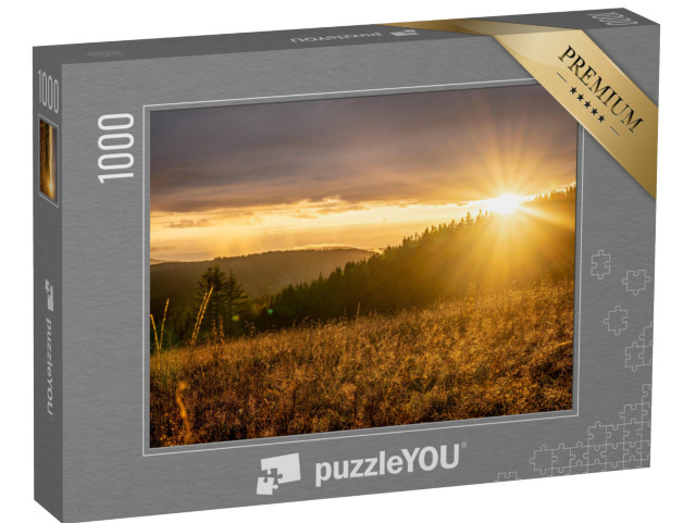 puzzle 1000 dílků „Západ slunce na Feldbergu v jižním Schwarzwaldu, Německo“