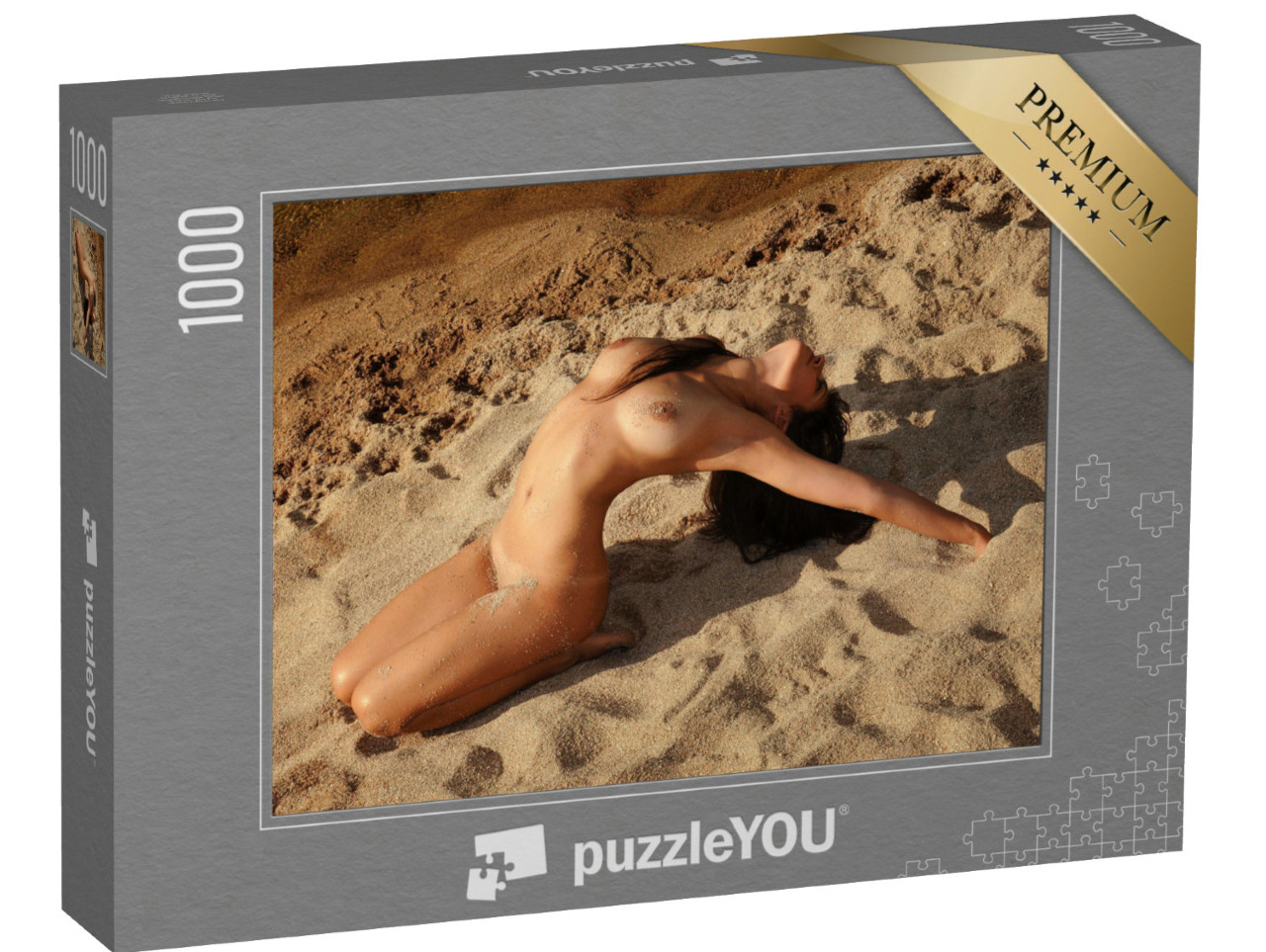 puzzle 1000 dílků „Krásná a sexy: fotografie nahé ženy na pláži“