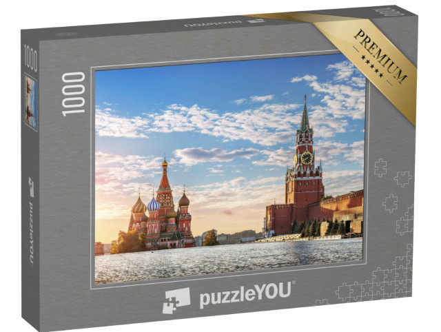 puzzle 1000 dílků „Chrám Vasila Blaženého a Spasská věž na Rudém náměstí v Moskvě“