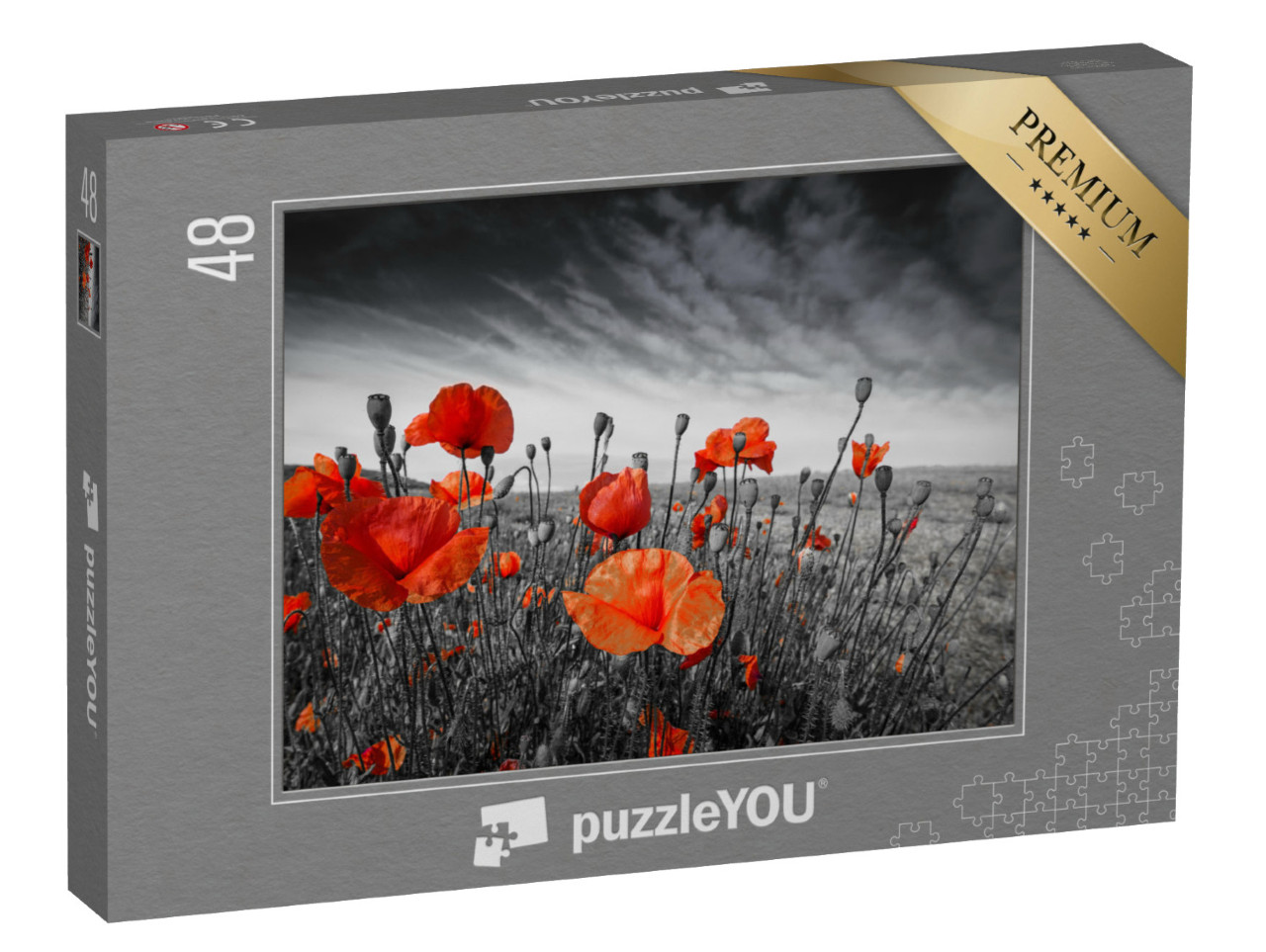 puzzle 48 dílků „Vlčí máky na louce“