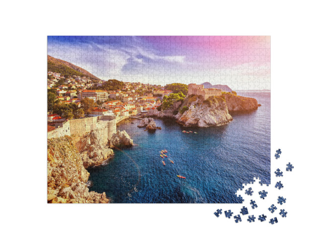 puzzle 1000 dílků „Pevnosti Lovrijenac a Bokar v Dubrovníku, Chorvatsko“