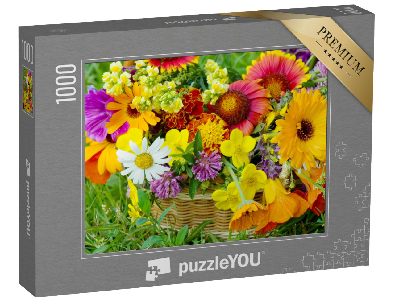 puzzle 1000 dílků „Květiny v košíku“