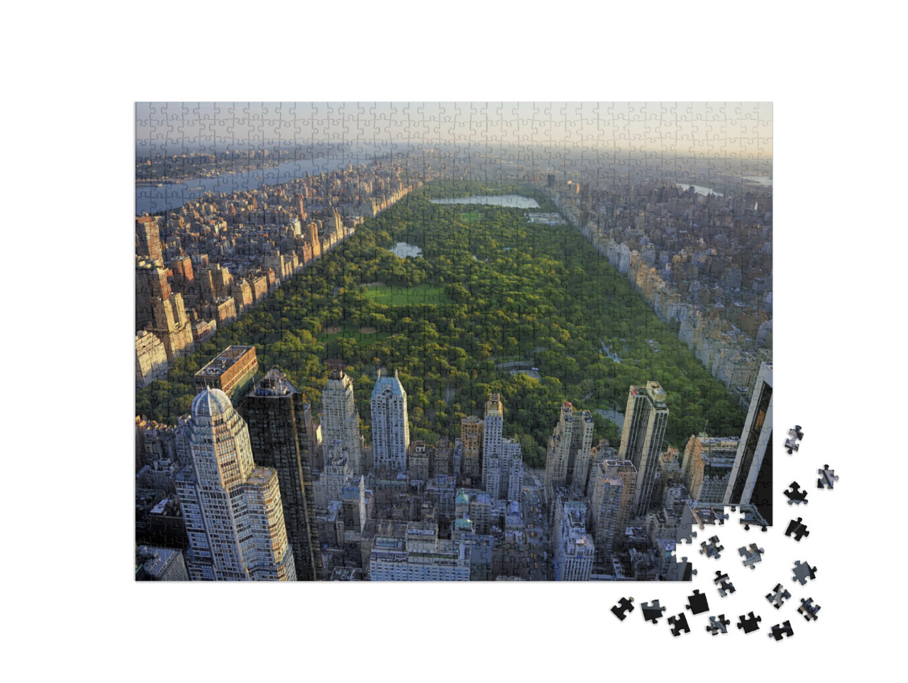 puzzle 1000 dílků „Central Park a mrakodrapy na Manhattanu, New York“