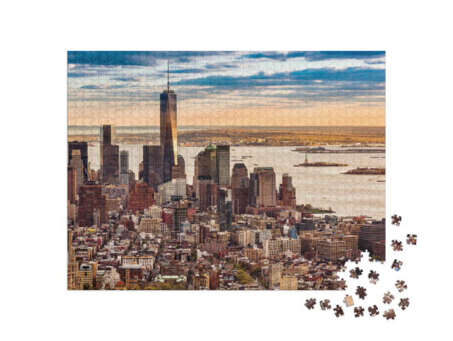 puzzle 1000 dílků „Dolní Manhattan při západu slunce“