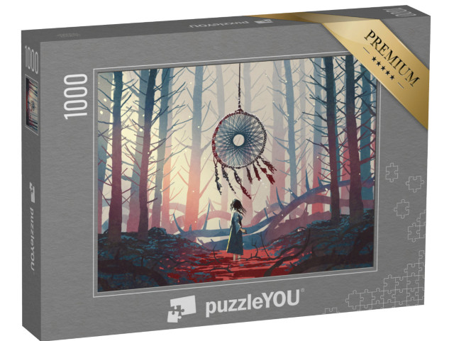 puzzle 1000 dílků „Lapač snů v tajemném lese“