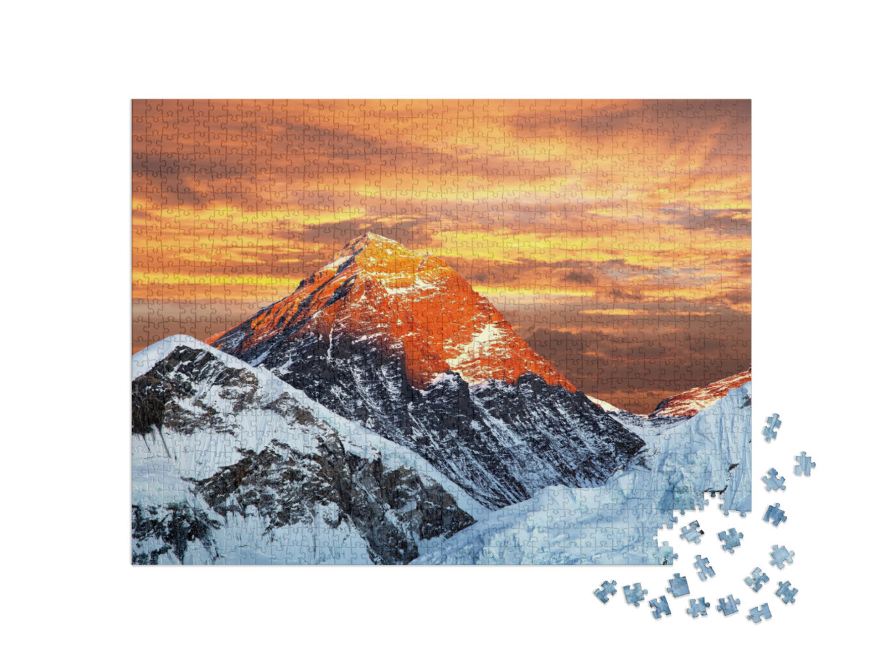 puzzle 1000 dílků „Večerní obloha na Mount Everestu, Národní park Sagarmatha, Nepál“