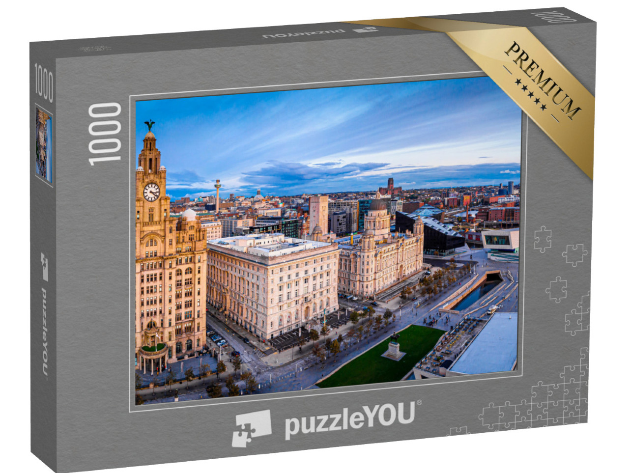 puzzle 1000 dílků „Letecký pohled na město Liverpool, Anglie“