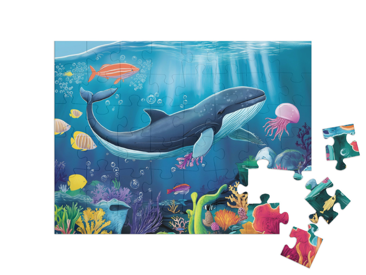 puzzle 48 dílků „Dobrodružství v podmořském světě“