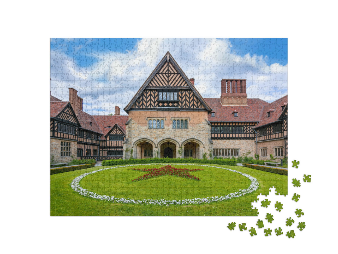 puzzle 1000 dílků „Zámek Cecilienhof v Novém parku, Postupim, Německo“