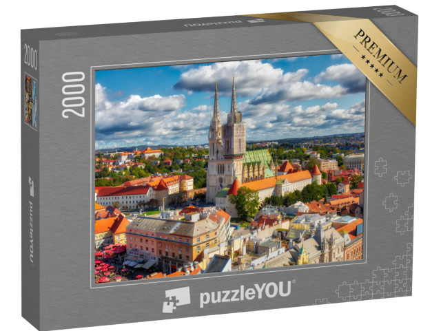 puzzle 2000 dílků „Záhřebská katedrála v Kaptolu, okres Záhřeb, Chorvatsko“