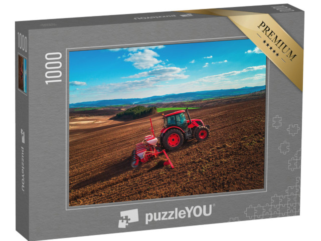 puzzle 1000 dílků „Traktor připravující zemědělskou půdu“
