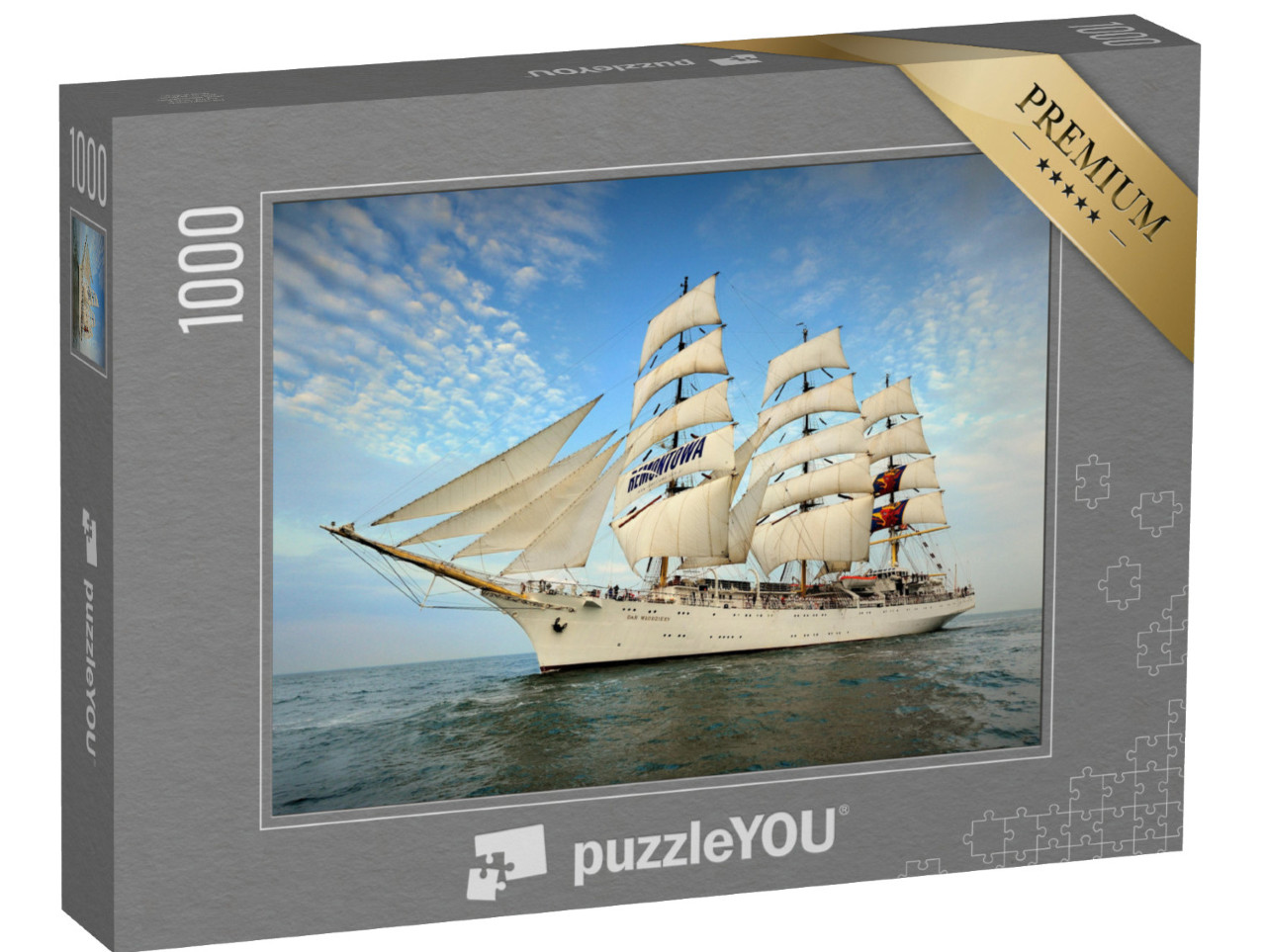 puzzle 1000 dílků „Třístěžňová plachetnice pod plnými plachtami“