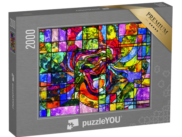 puzzle 2000 dílků „Vitráže: spiritualita, fantazie, kreativita a umění“