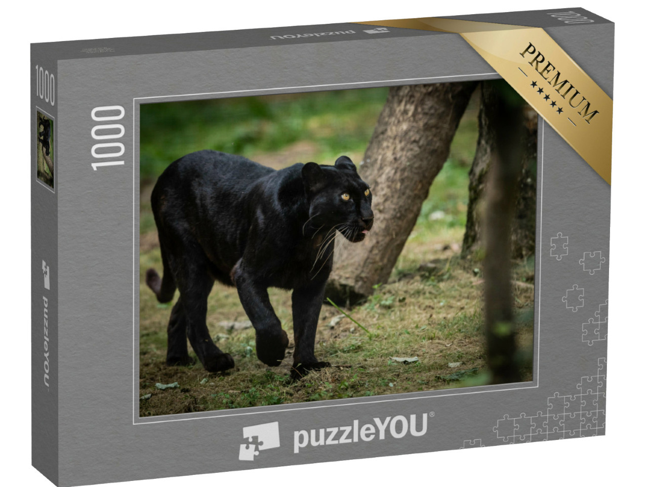 puzzle 1000 dílků „Obrázek lesa s panterem“
