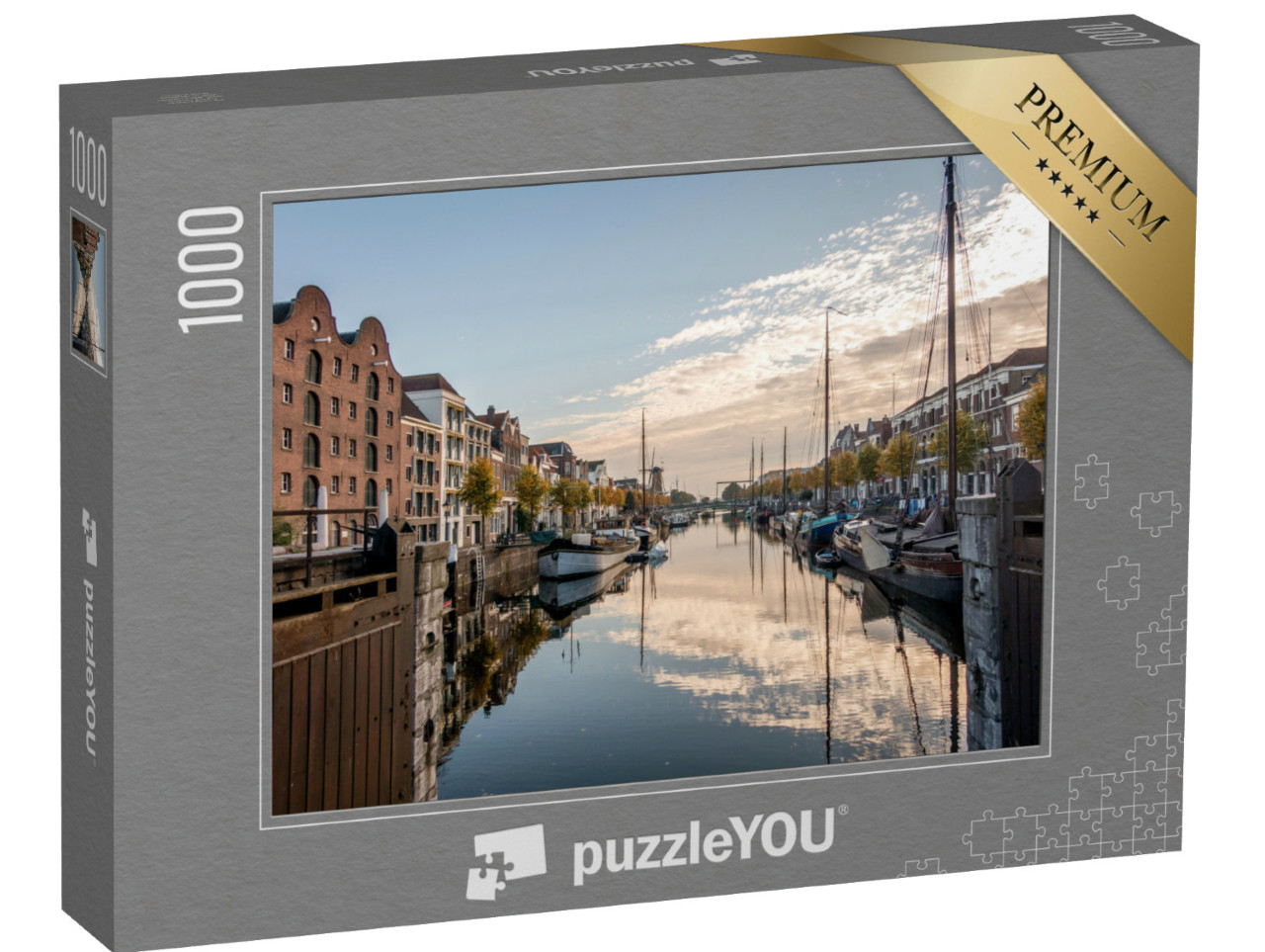 puzzle 1000 dílků „Historická čtvrť Delfshaven v Rotterdamu, Nizozemsko“