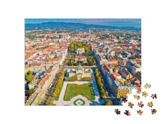puzzle 500 dílků „Historické centrum Záhřebu, Chorvatsko“