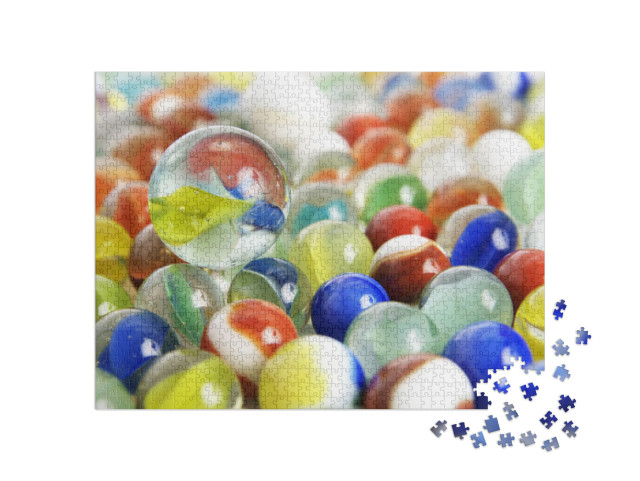 puzzle 1000 dílků „Barevné skleněné kuličky“
