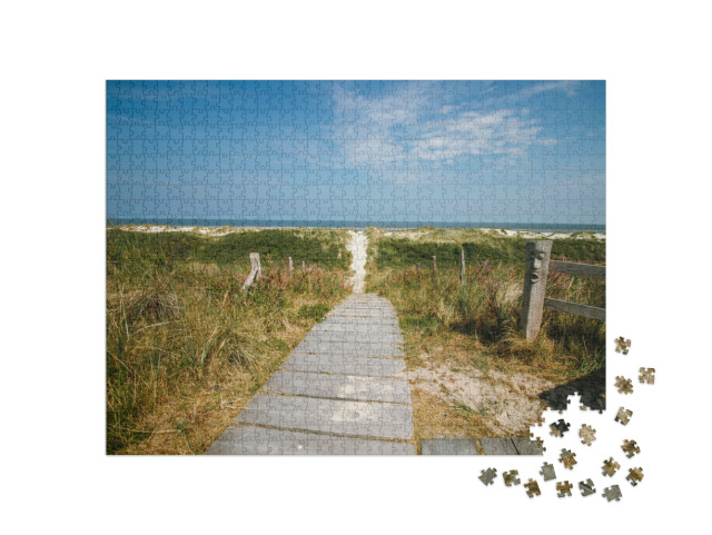 puzzle 1000 dílků „Lesní cesta na pláž Wangerooge“