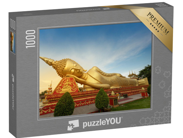 puzzle 1000 dílků „Zlatá socha ležícího Buddhy ve Vientiane, Laos“