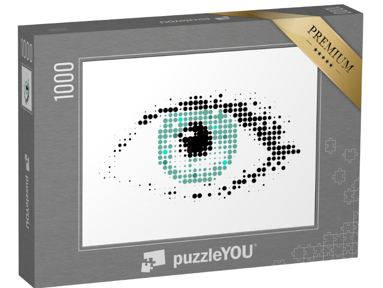 puzzle 1000 dílků „Lidské oko, kresba v moderním polotónovém stylu. Plochý...“