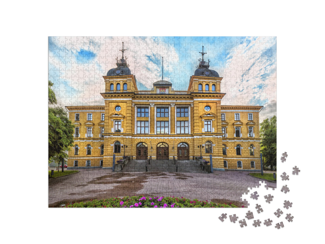 puzzle 1000 dílků „Malebná radnice v Oulu, Finsko“