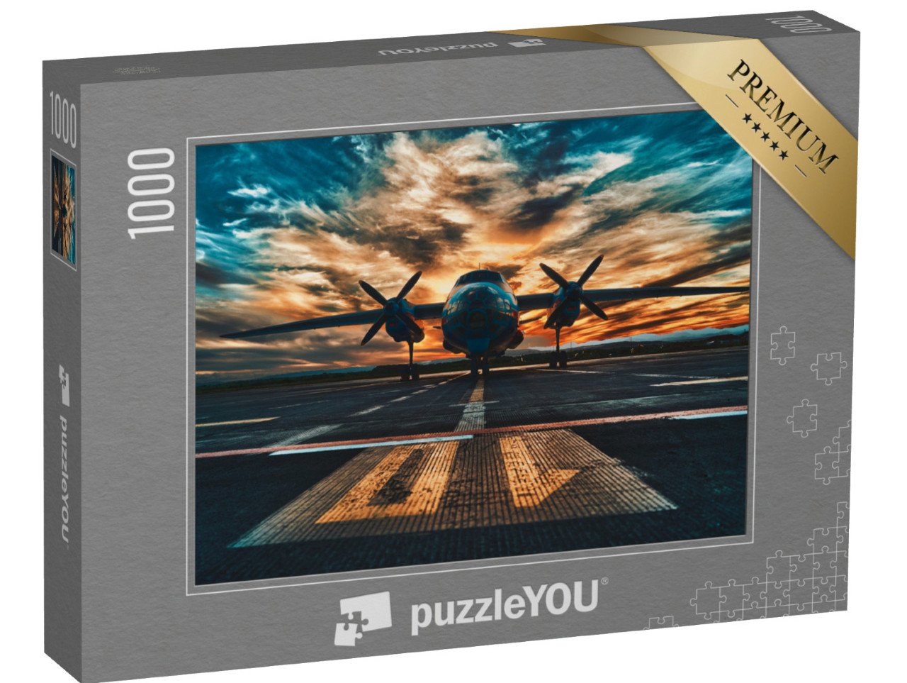 puzzle 1000 dílků „Vrtulová letadla při západu slunce“