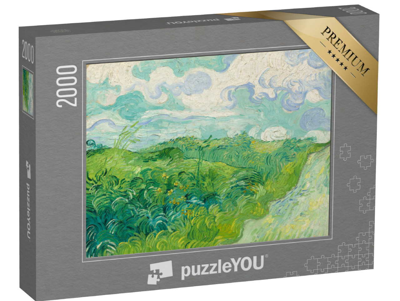 puzzle 2000 dílků „Vincent van Gogh - Zelená pšeničná pole, Auvers“