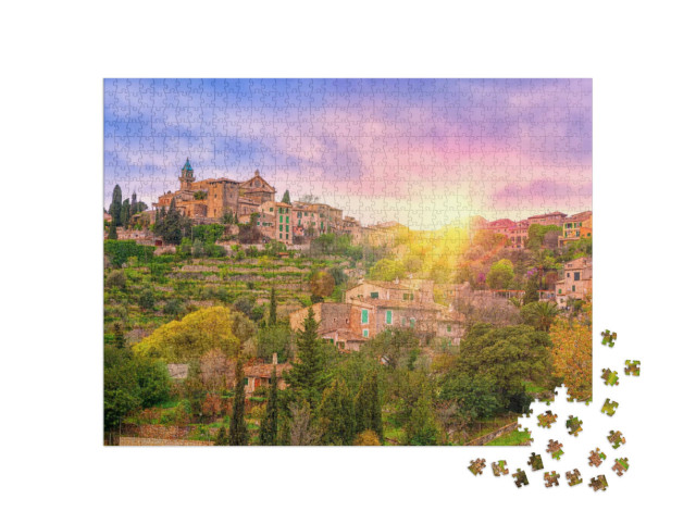 puzzle 1000 dílků „Údolí Valdemossa na Mallorce při východu slunce, Španělsko“