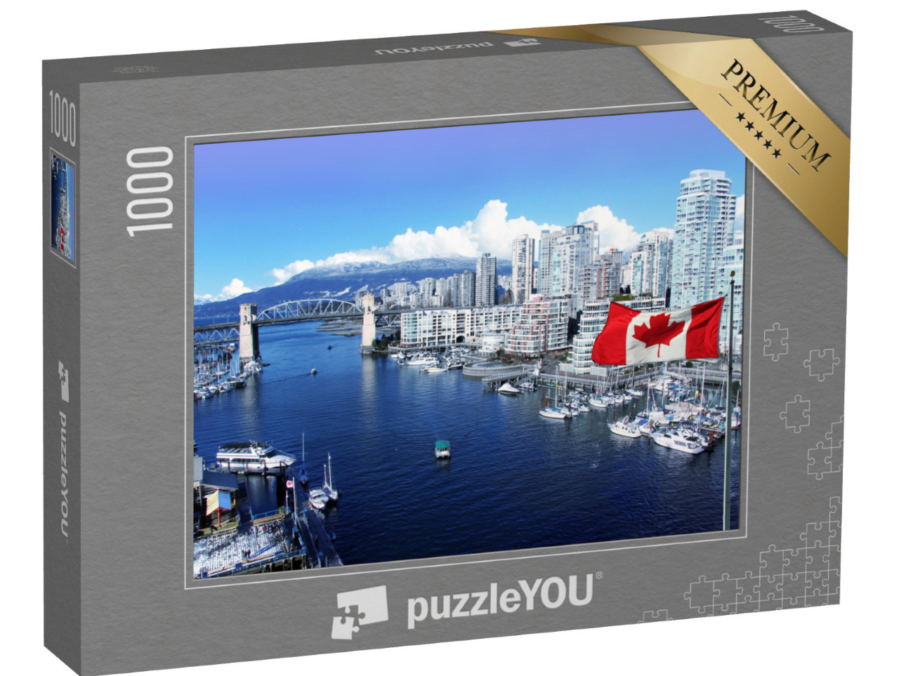 puzzle 1000 dílků „False Creek a most Burrard Street ve Vancouveru“