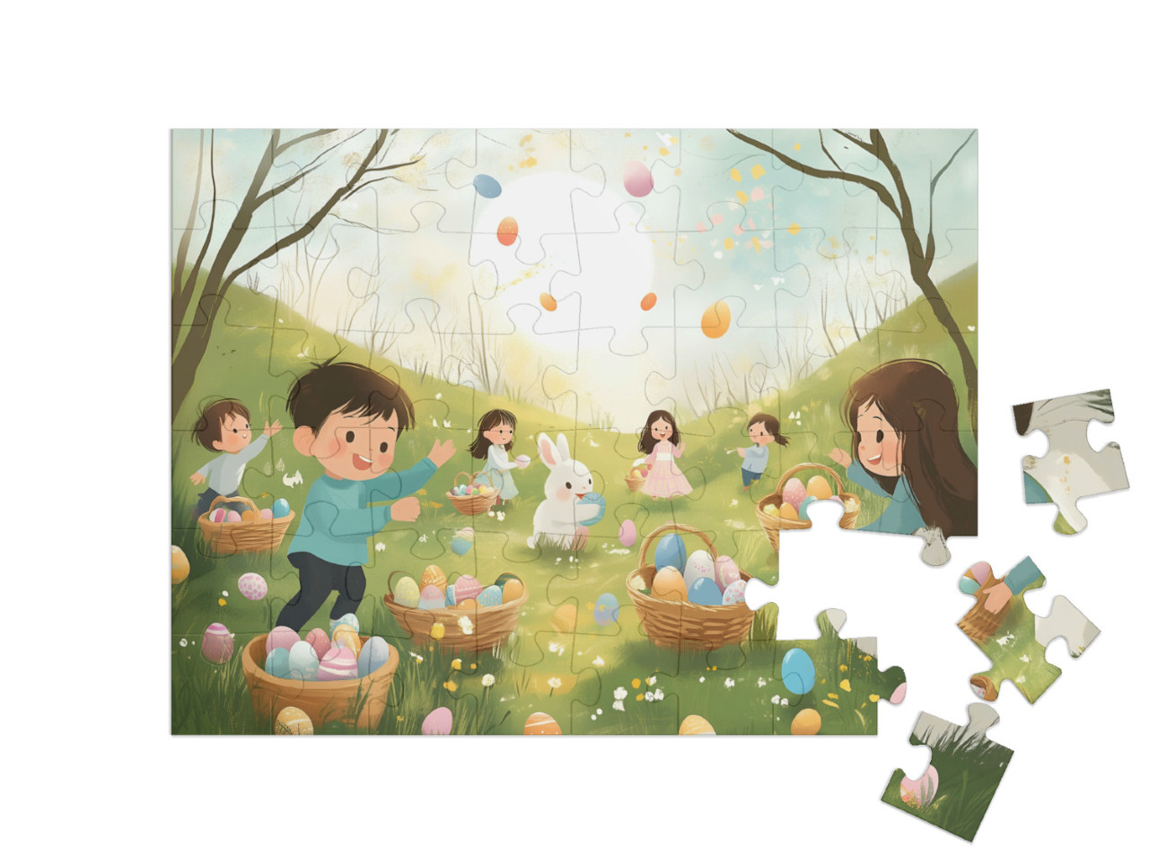 puzzle 48 dílků „Kouzlo velikonočních vajíček“