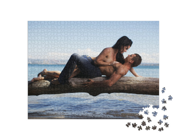 puzzle 1000 dílků „Sexy: Pár na pláži“