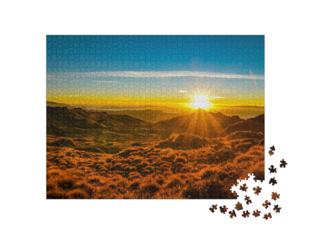 puzzle 1000 dílků „Hora Giluwe a okolní kopce v Papui-Nové Guineji“