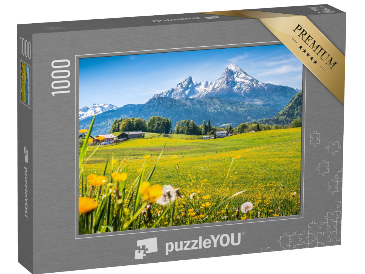 puzzle 1000 dílků „Idylická krajina v Alpách, Berchtesgadener Land, Německo“