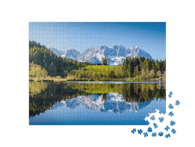 puzzle 1000 dílků „Idylická alpská krajina“