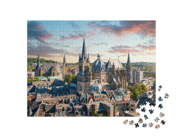 puzzle 1000 dílků „Město Cáchy, Německo“