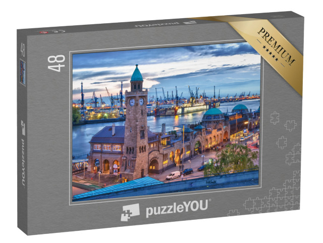 puzzle 48 dílků „Přístav Hamburk, Německo“