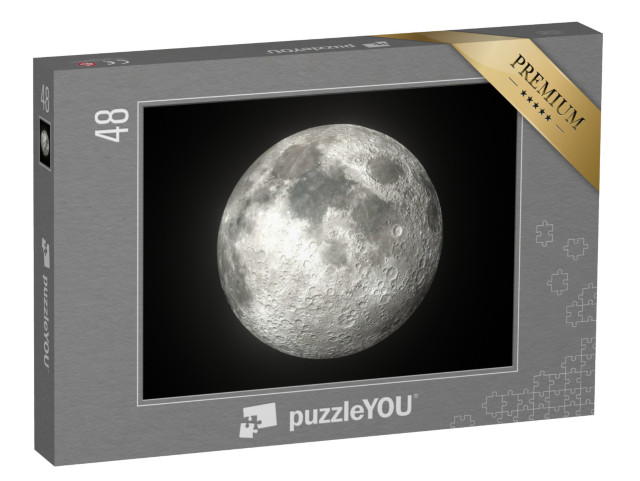 puzzle 48 dílků „Zářící měsíc ve vesmíru“