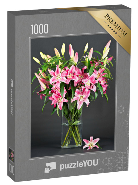 puzzle 1000 dílků „Růžové květy lilií“