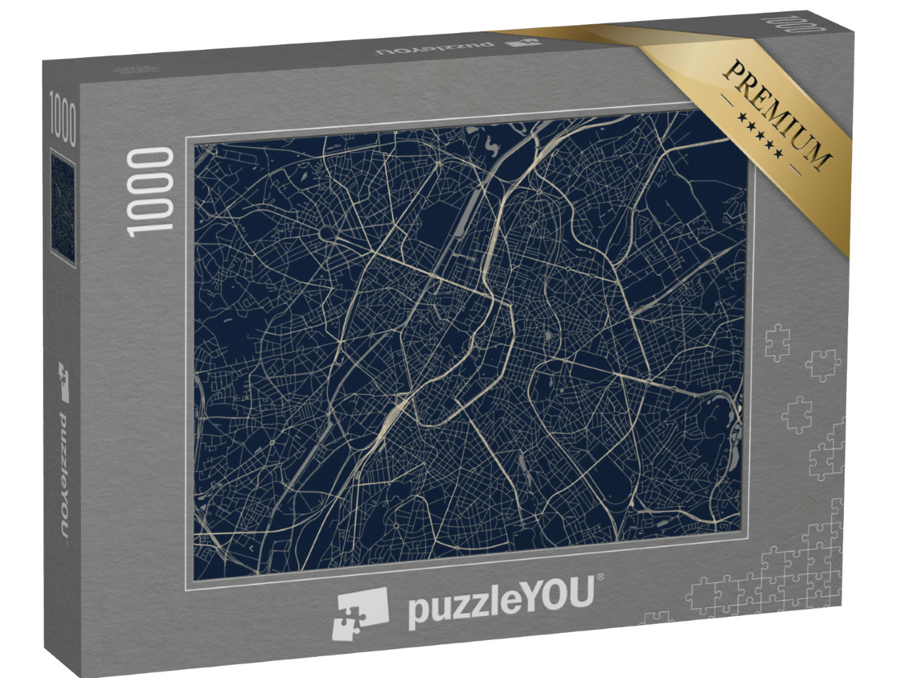 puzzle 1000 dílků „Vektorová mapa města Brusel, Belgie“