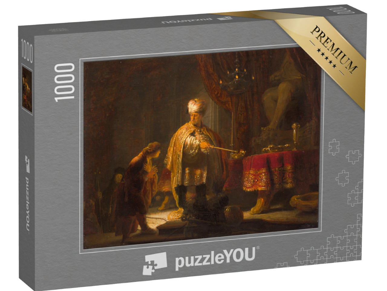 puzzle 1000 dílků „Rembrandt - Daniel a Kýros před modlou Béla“