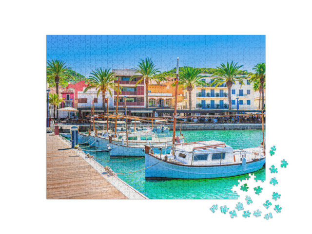 puzzle 1000 dílků „Lodě na molu v Port de Andratx, Mallorca“