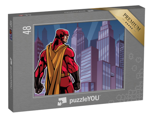 puzzle 48 dílků „Ilustrace mocných superhrdinů“
