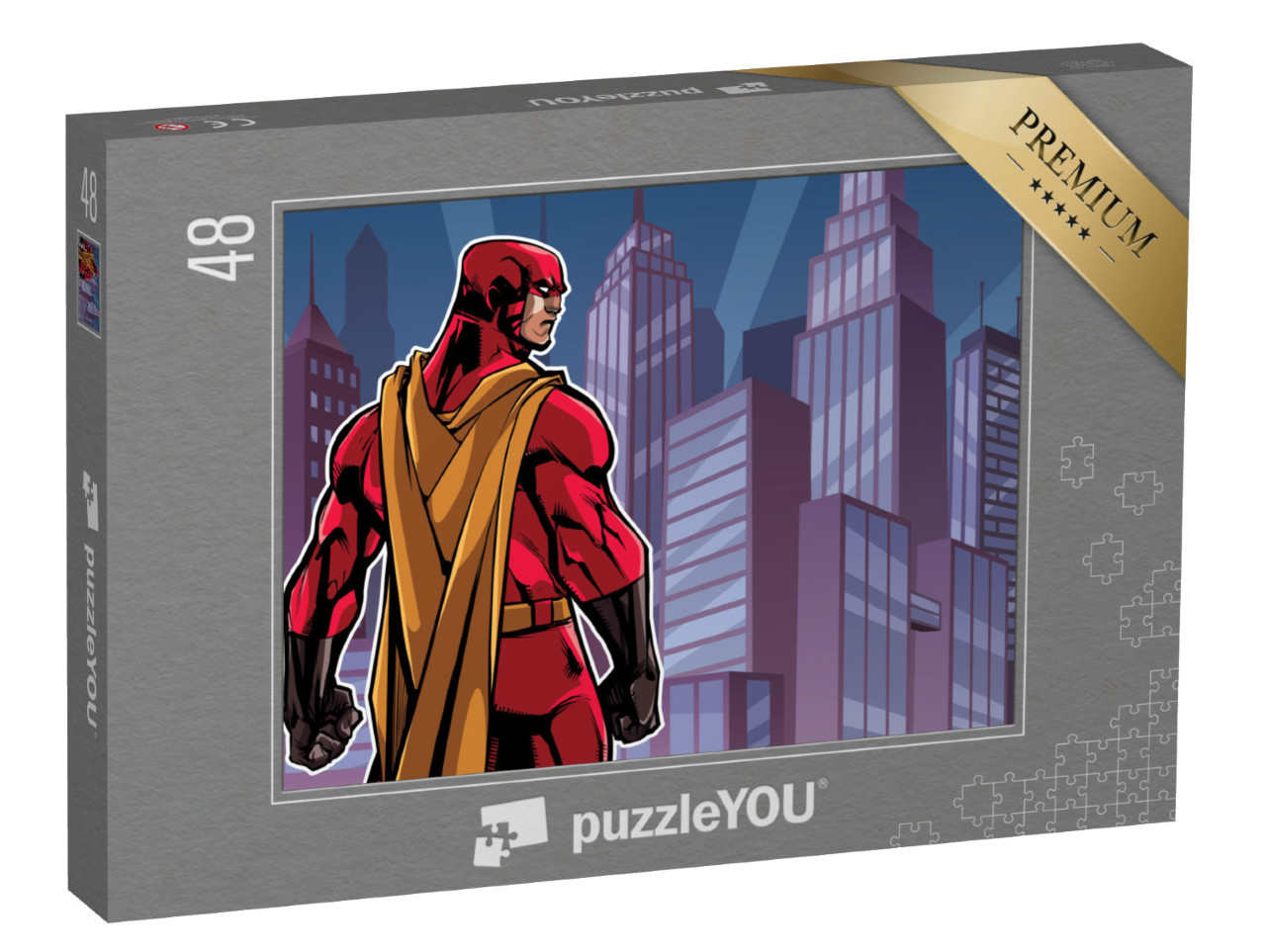 puzzle 48 dílků „Ilustrace mocných superhrdinů“