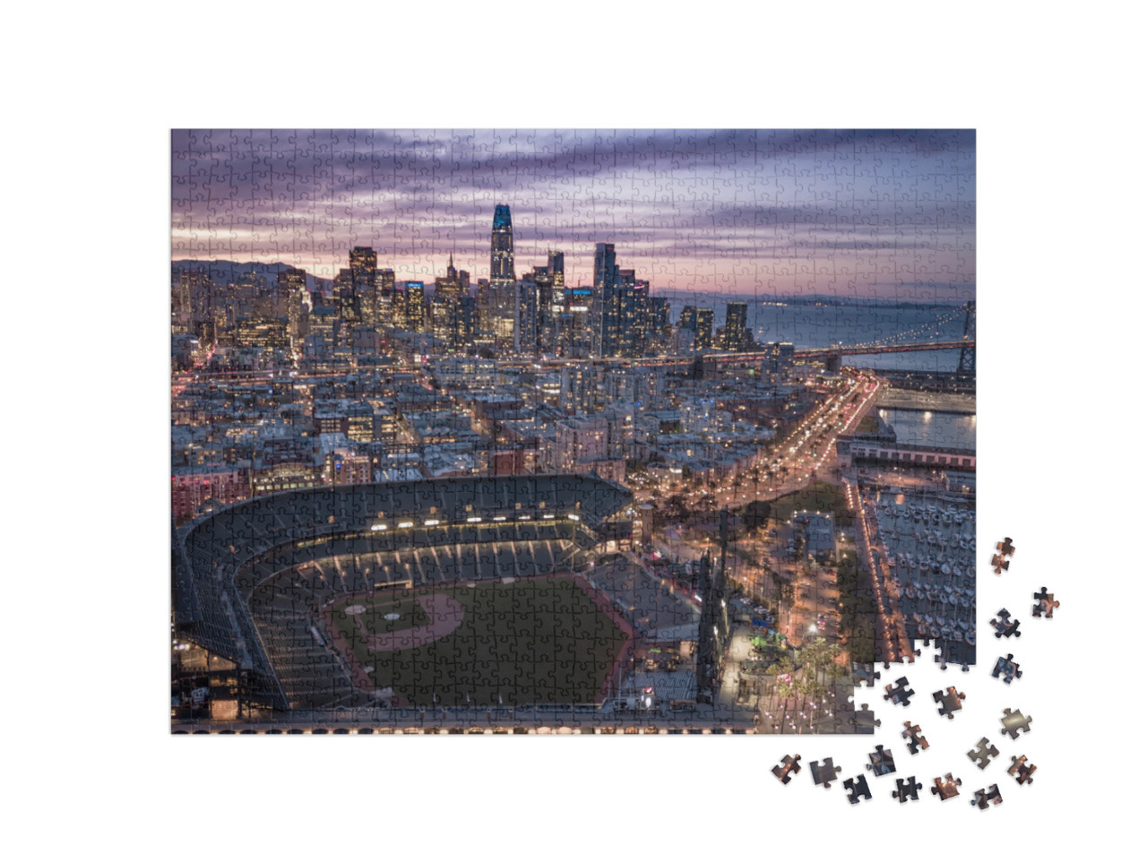 puzzle 1000 dílků „Večer nad San Franciscem, Kalifornie, USA“